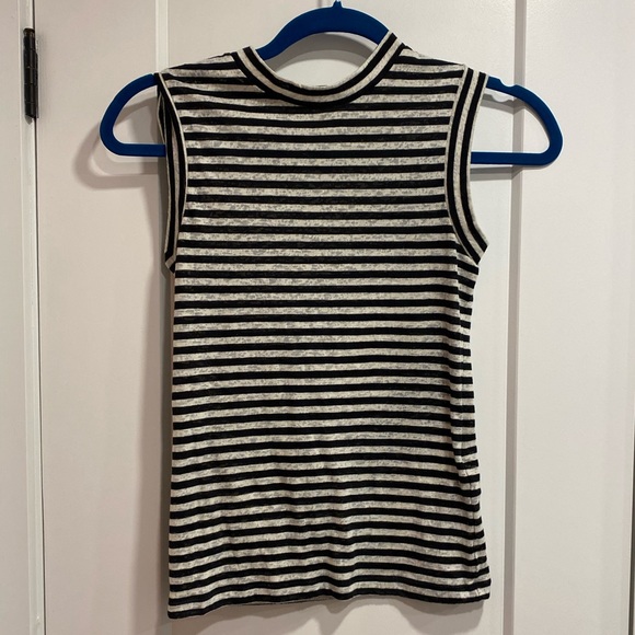AllSaints mock neck burnout striped tank - Picture 2 of 3